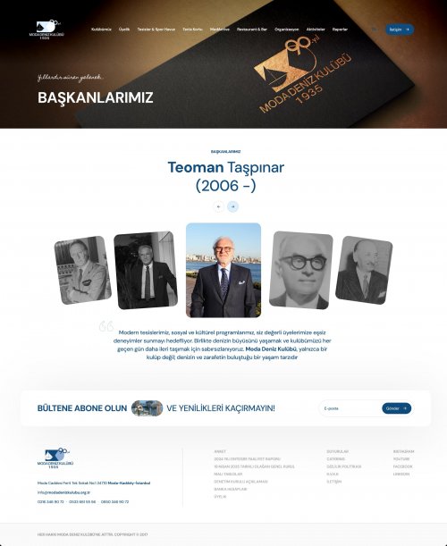 Moda Deniz Kulübü Web Sayfası