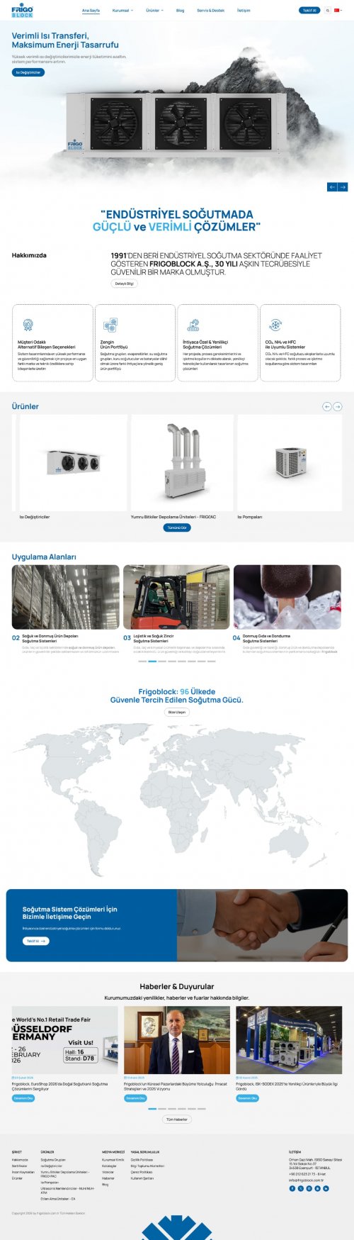 Frigoblock – Endüstriyel Soğutma Web Tasarım